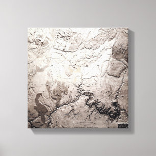 Grand Canyon of Colorado and UtahPanoramic Map Canvas Print