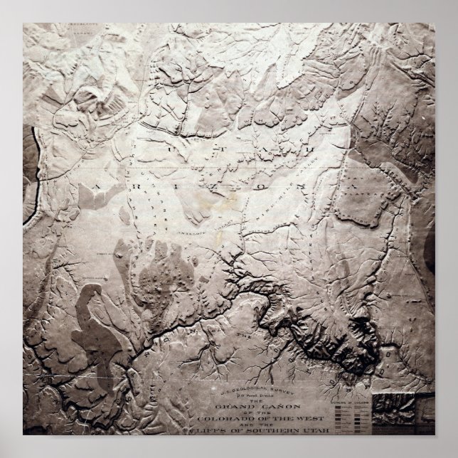 Grand Canyon of Colorado and UtahPanoramic Map Poster (Front)
