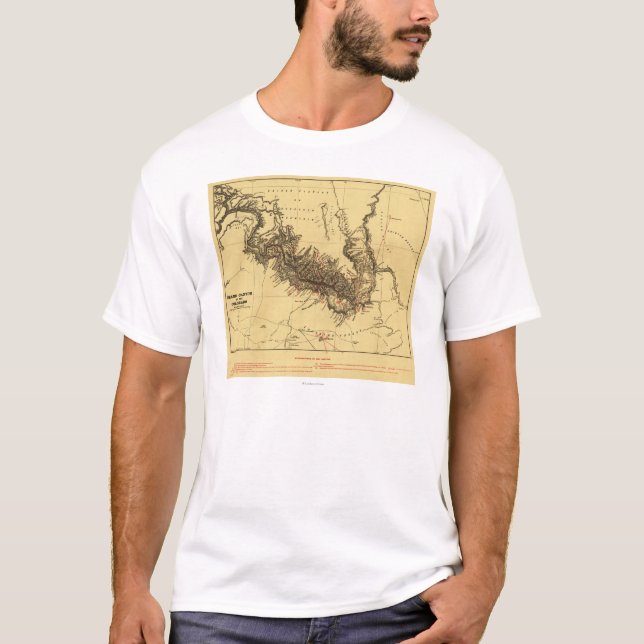 Grand Canyon of Colorado RiverPanoramic Map T-Shirt (Front)
