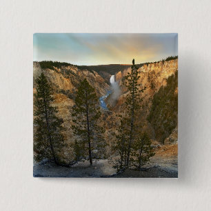 Grand Canyon of Yellowstone, Yellowstone 2 Inch Square Button