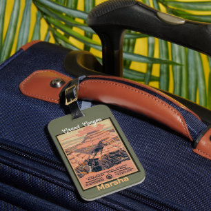 Grand Canyon personalized retro travel poster  Luggage Tag