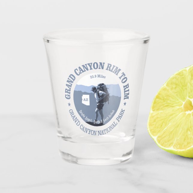 Grand Canyon Rim to Rim Trail (BG) Shot Glass (Front)