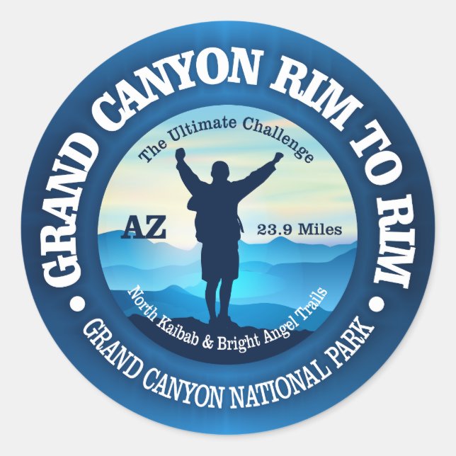 Grand Canyon Rim to Rim (V) Classic Round Sticker (Front)