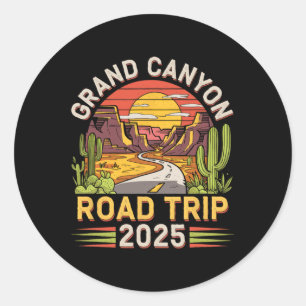 Grand Canyon Road Trip 2025 - Summer Vacation Classic Round Sticker