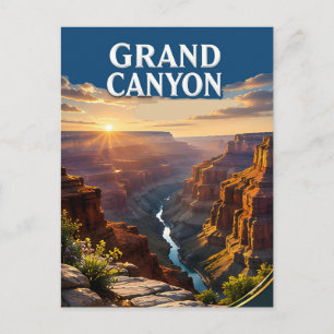 Grand Canyon South Rim Sunset Travel Postcard