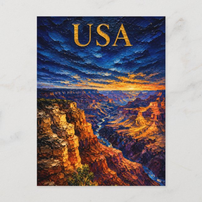 Grand Canyon Sunset Souvenier Postcard (Front)