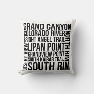 Grand Canyon Typography - Arizona Word Art Throw Pillow