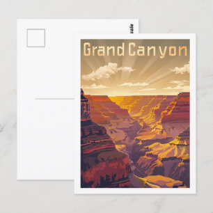 Grand Canyon USA Vintage Famous Travel Place Postcard
