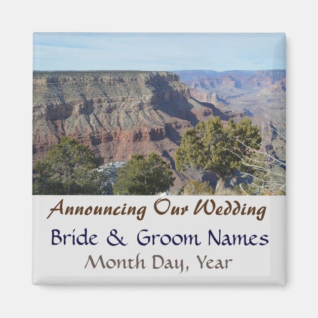 Grand Canyon View Wedding Save the Date Magnet (Front)