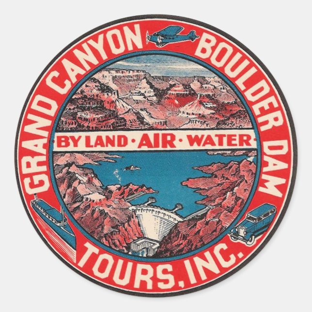 Grand Canyon  Vintage Travel Luggage Label (Front)