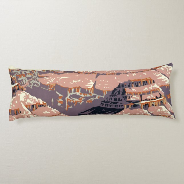Grand Canyon Western Graphic Art American Body Pillow (Back)