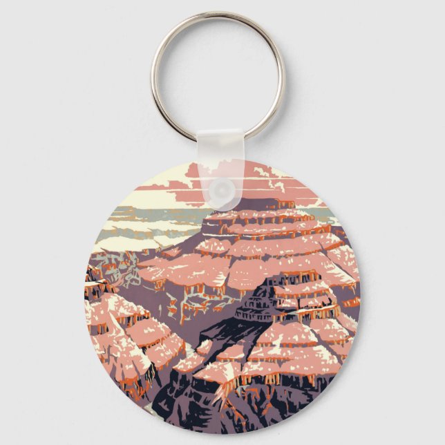 Grand Canyon Western Graphic Art American Keychain (Front)