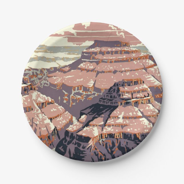 Grand Canyon Western Graphic Art American Paper Plate (Front)
