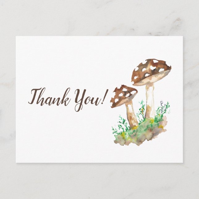 Grand Carte de remerciements de champignons Brown (Devant)