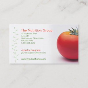 Grand carte de visite de nutritionniste de tomate