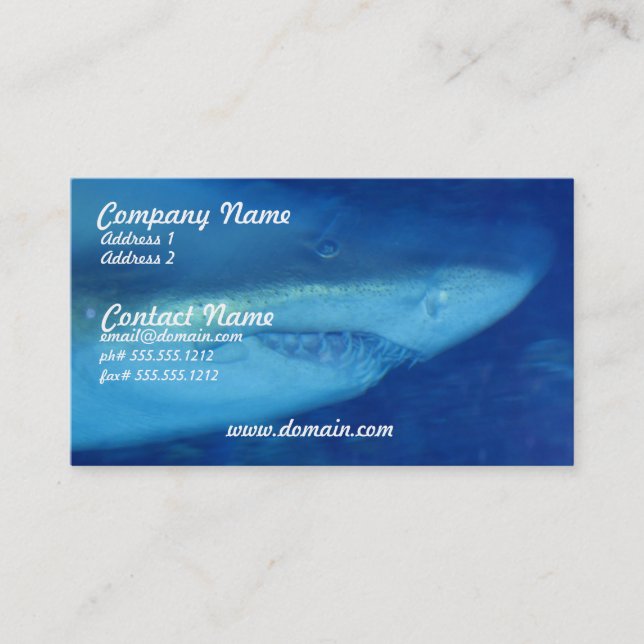 Grand carte de visite de requin blanc (Devant)