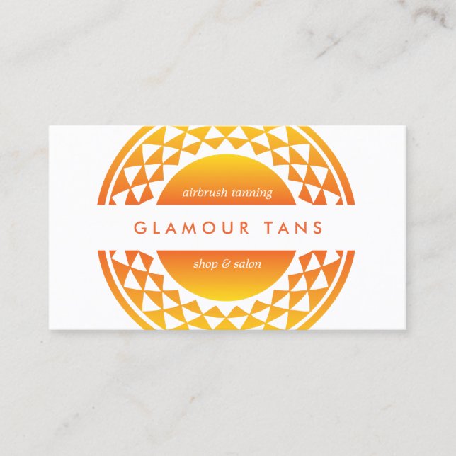 GRAND CARTE DE VISITE MODERNE ORANGE SUN (Devant)