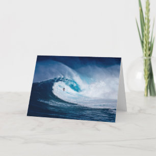 Grand carte pour notes de blanc d'océan de surf de