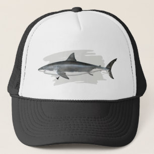 Grand casquette de camionneur de requin blanc