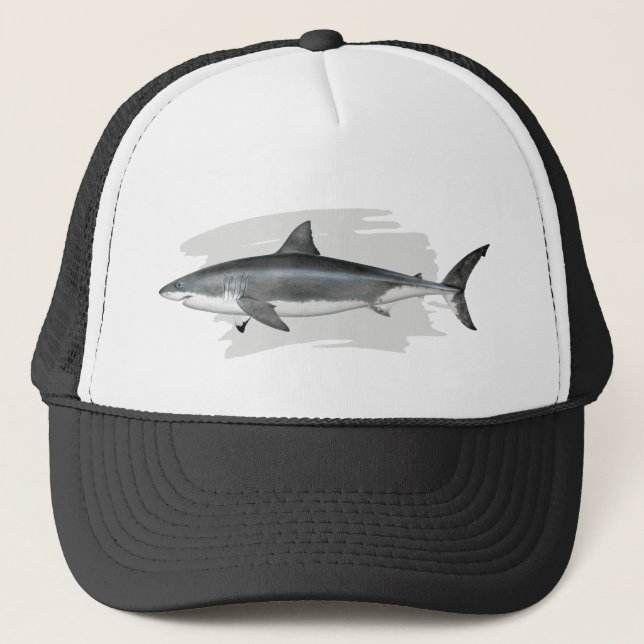 Grand casquette de camionneur de requin blanc (Devant)