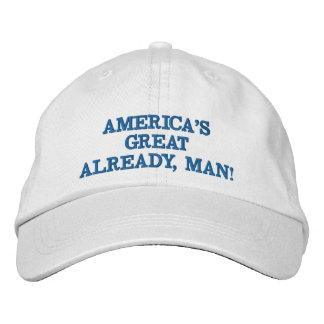 Grand Casquette déjà en blanc avec lettres bleues