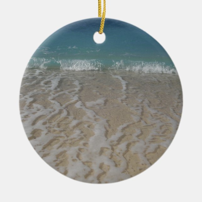 Grand Cayman Beach Ceramic Ornament (Front)