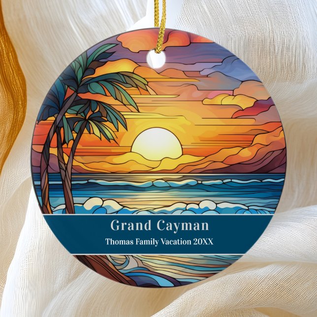 Grand Cayman Beach Vacation Ceramic Ornament (Creator Uploaded)