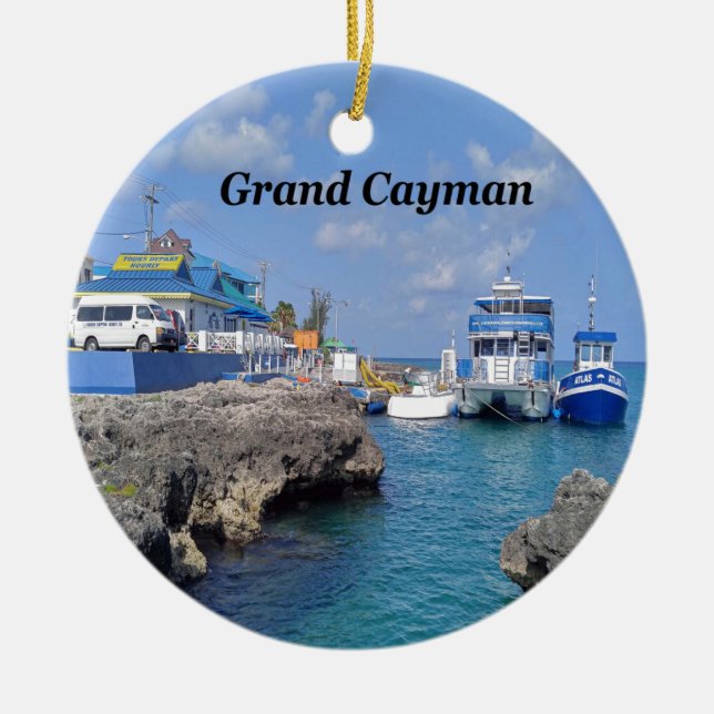 Grand Cayman Ceramic Ornament (Front)