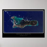 Grand Cayman Island From Space Satellite Map