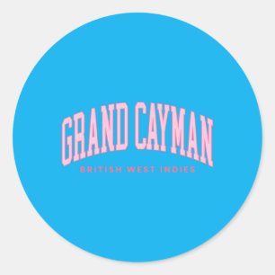 Grand Cayman Islands Summer Retro Preppy Throwback Classic Round Sticker