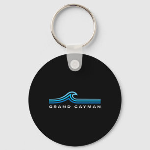 Grand Cayman Islands Waves Vintage Mens Womens Boy Keychain