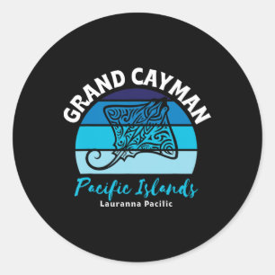 Grand Cayman Pacific Islands Stingray Family Vacat Classic Round Sticker