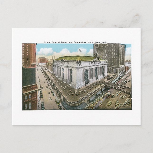Grand Central Depot and Commodore Hotel, New York Postcard (Front)