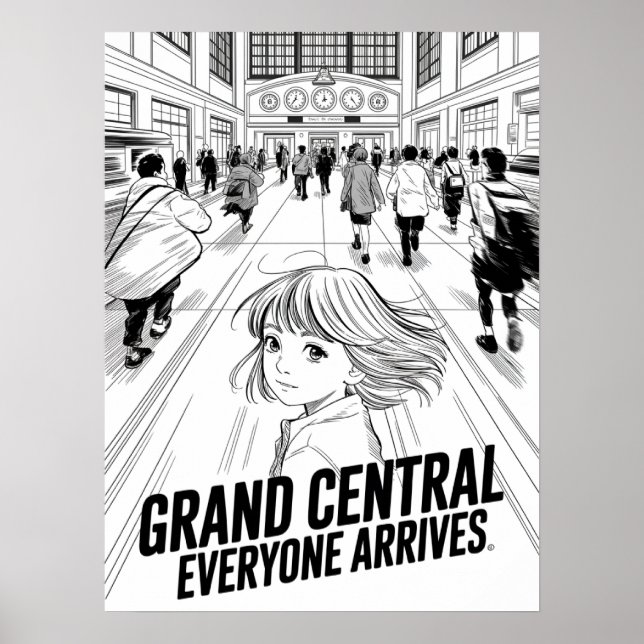 Grand Central Everyone Arrives Anime Poster (Front)