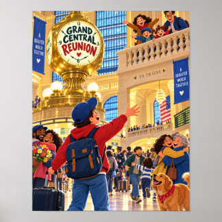 Grand Central NYC Friends Meeting Poster