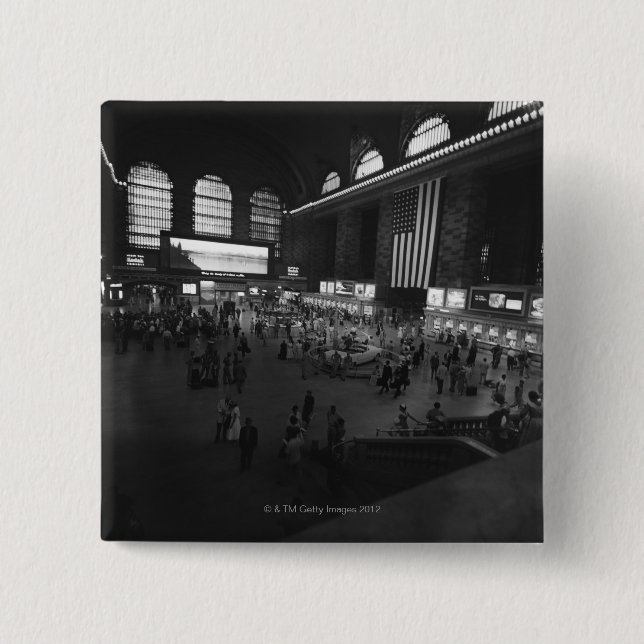 Grand Central Station 2 Inch Square Button (Front)