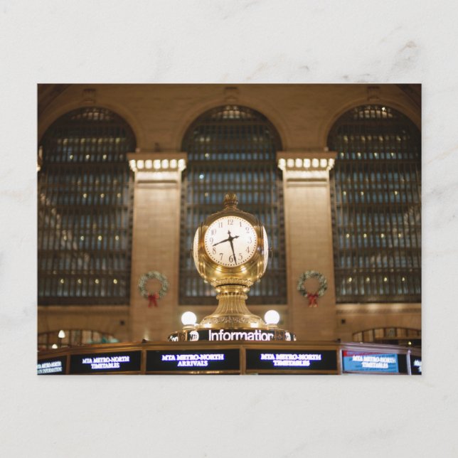 Grand Central Station Clock (New York, NY) Postcard (Front)