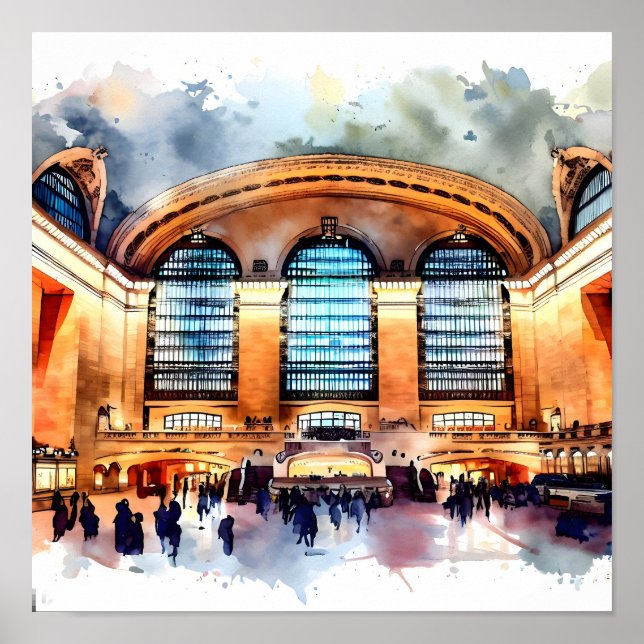 Grand Central Terminal Charm: Watercolor Print (Front)