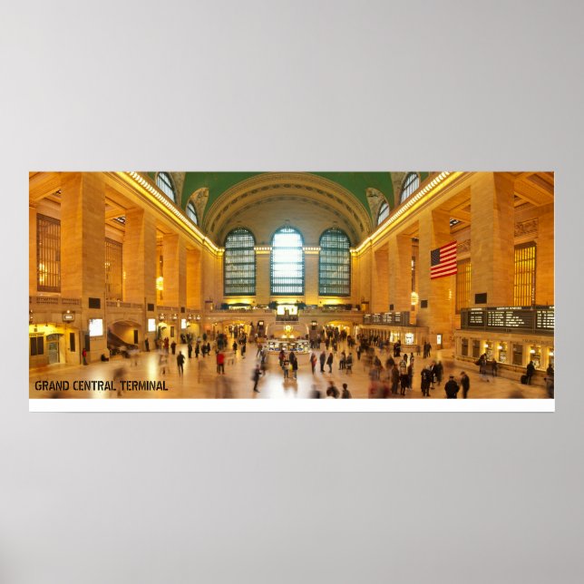 Grand Central Terminal Panorama In New York City Poster (Front)