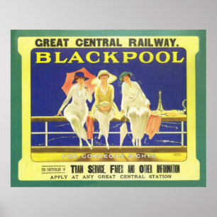 Grand Central Train poster ferroviaire Blackpool