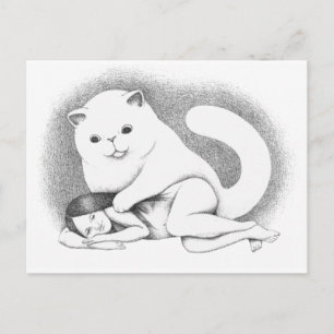 Grand chat postcard