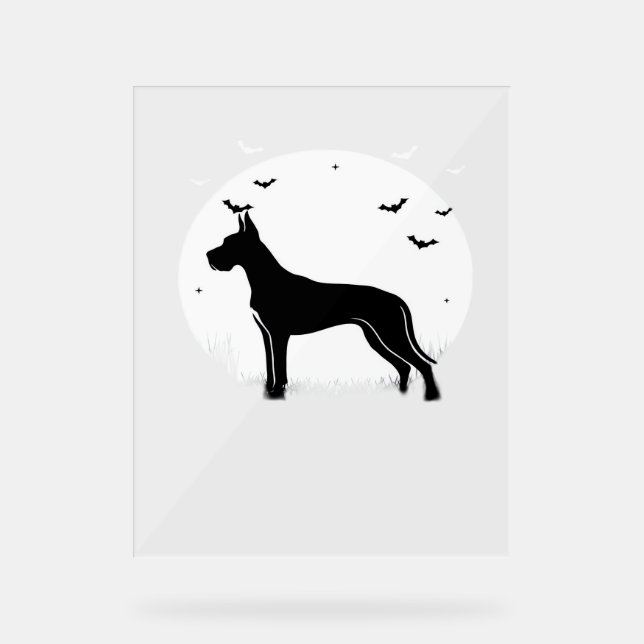 Grand Chien Danois - Halloween Lune Silhouette Cla (Recto)