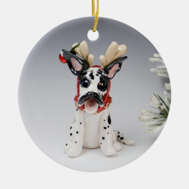 Grand chien Danse ornement de Noël (Devant)
