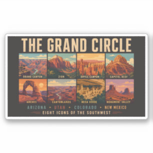 Grand Circle National Parks Landmarks Illustration