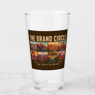 Grand Circle National Parks Landmarks Illustration Glass