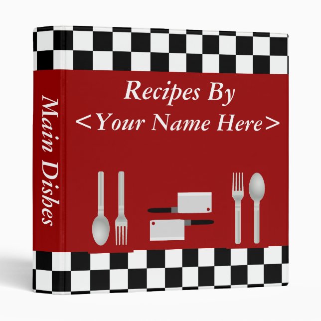 Grand Classeur de recettes personnalisé du tableau (Devant/Côté)