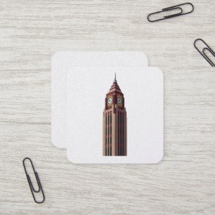 Grand Clock Tower: Art Deco Timekeeper Sticker Square Business Card