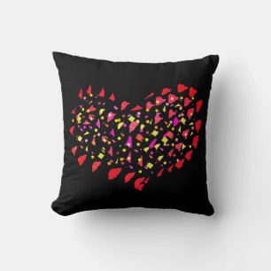 Grand Coeur Rouge Clair Coussin