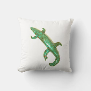grand coussin de lézard vert