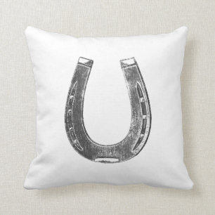Grand coussin en fer à cheval chanceux